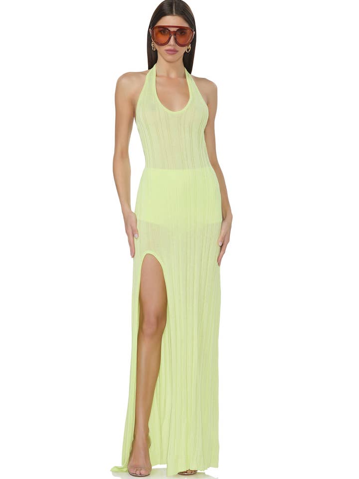 Medina Sweater Dress - Sunny Lime for wholesale by AFRM