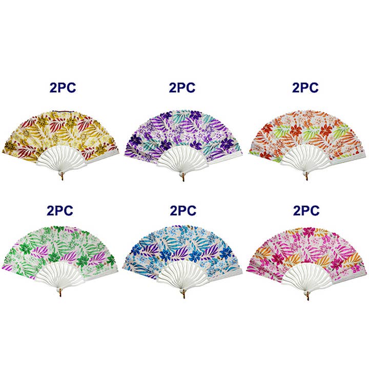 Atlas Fashion – wholesale Handheld folding fan – Tropical Floral Folding Fan1