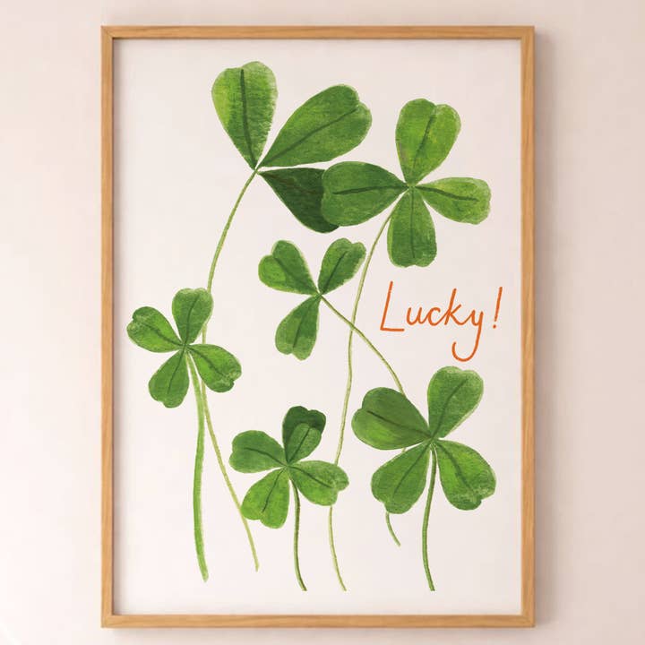 Stampa Fortunata | Arte del Trifoglio | Illustrazione Botanica per la vendita all'ingrosso da parte di Peggy & Kate