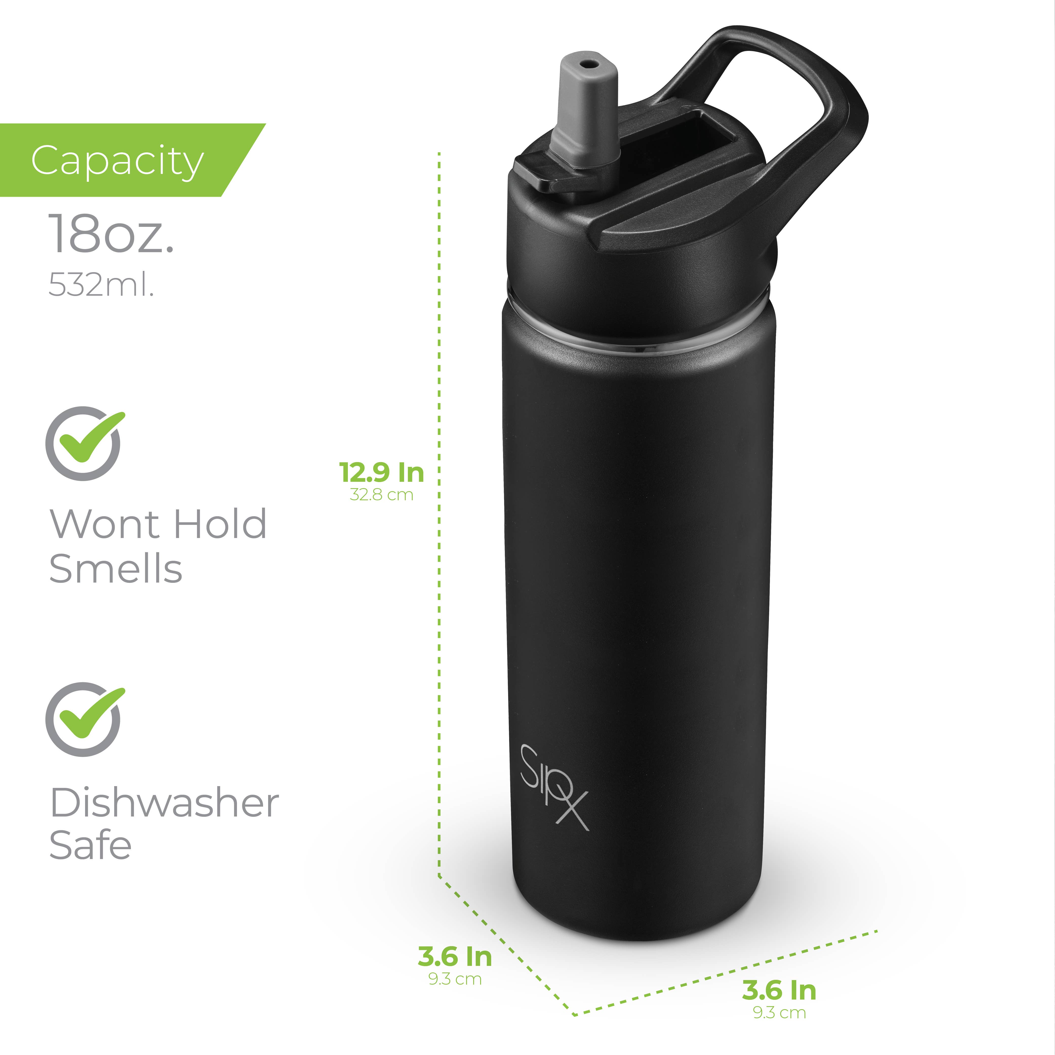 SipX - Wholesale Water Bottle - Insulated Water Bottle, 18 oz. With Three Lids5