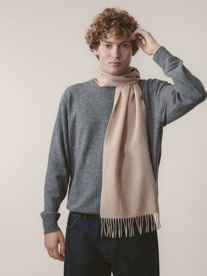 Solid Lambswool Scarf - Vicuna for wholesale by Kiltane