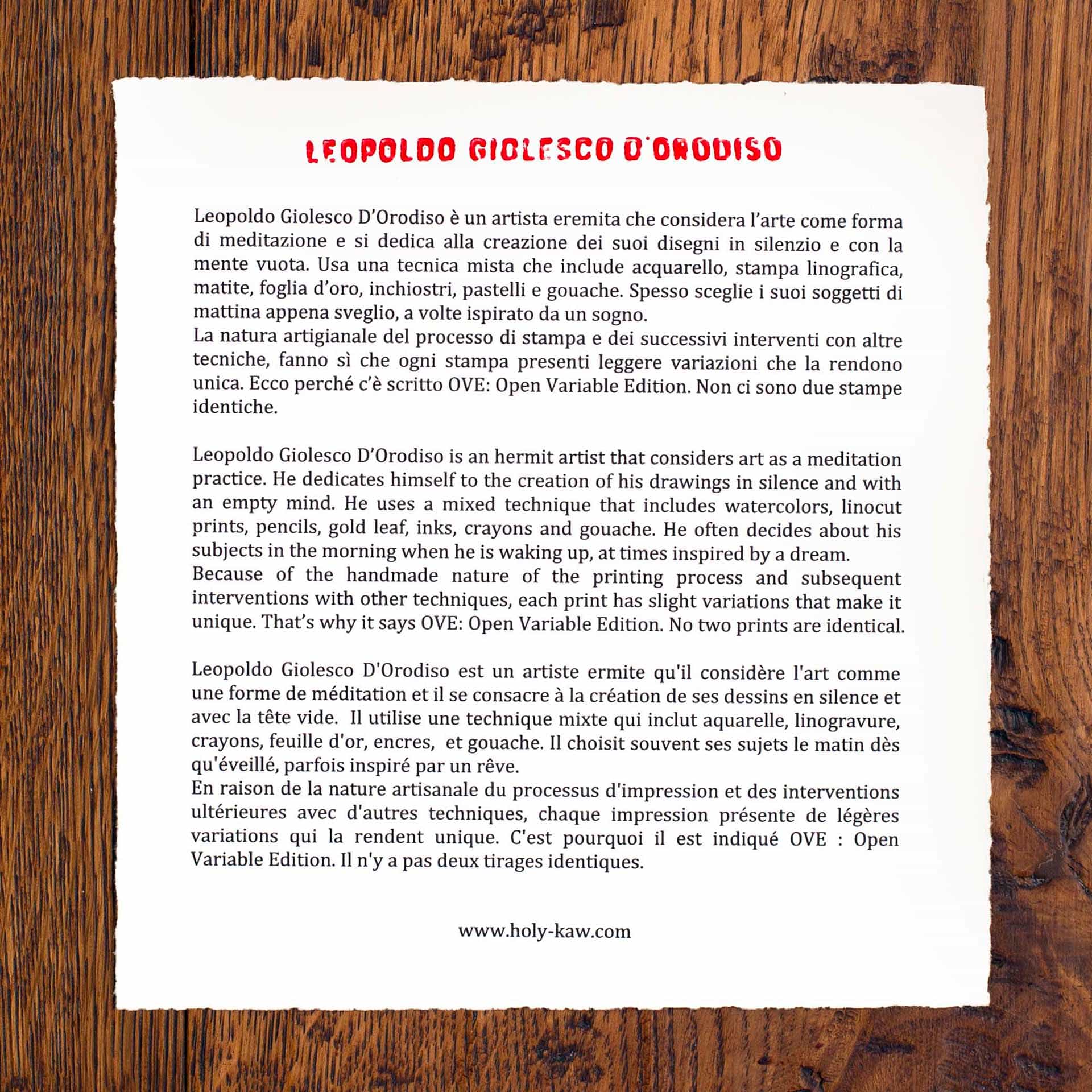 Holy Kaw Wall Art - Vendita all'ingrosso Stampa artistica - Stampa artistica da parete, linoleografia Pesto5