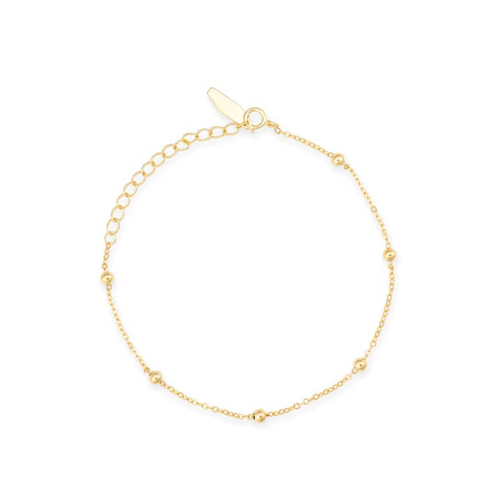 Dainty 14K Gold Beaded Bracelet for wholesale by Elk & Bloom