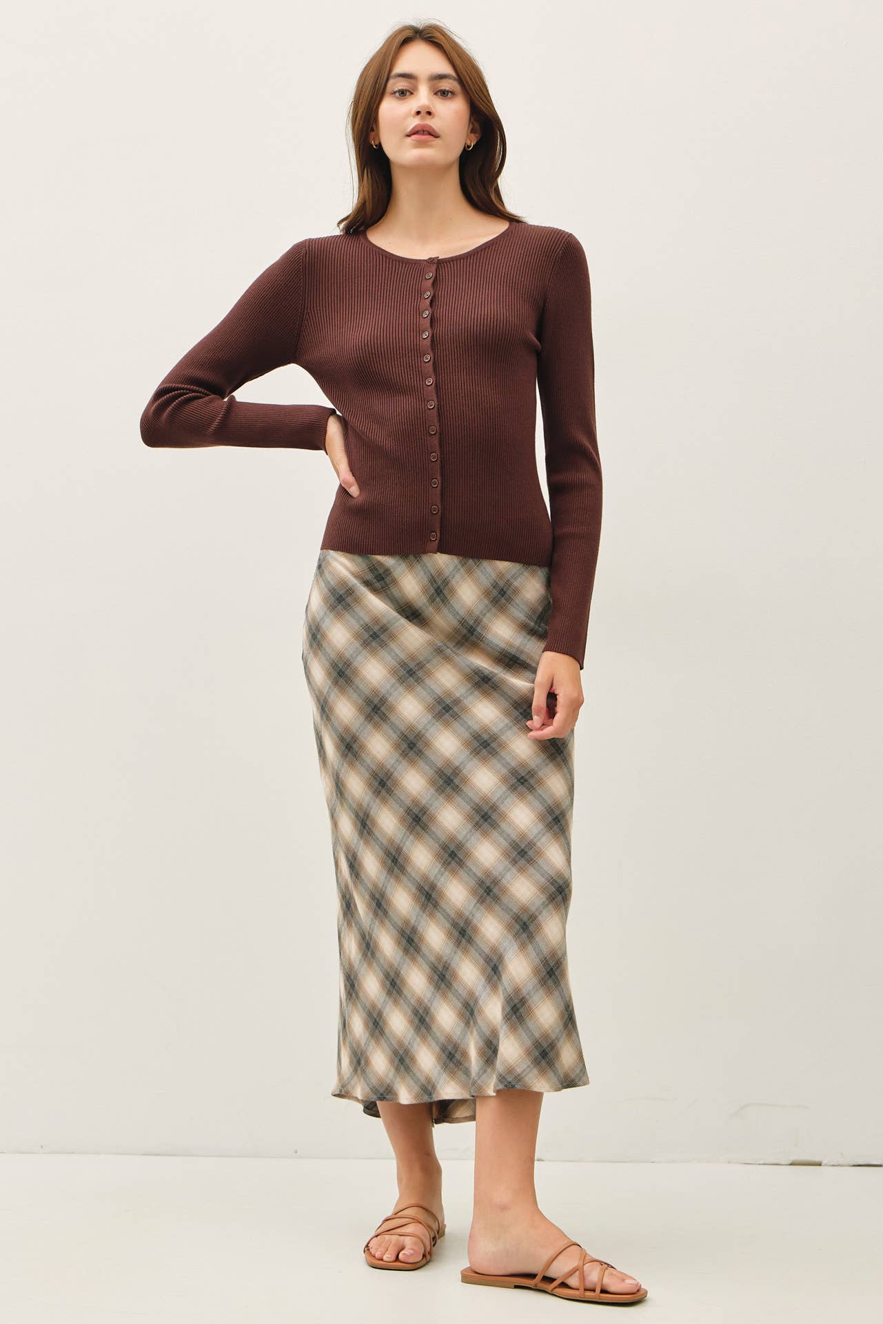 Be Cool - Wholesale Cardigan - Women's - RIBBED BUTTON UP CARDIGAN 6