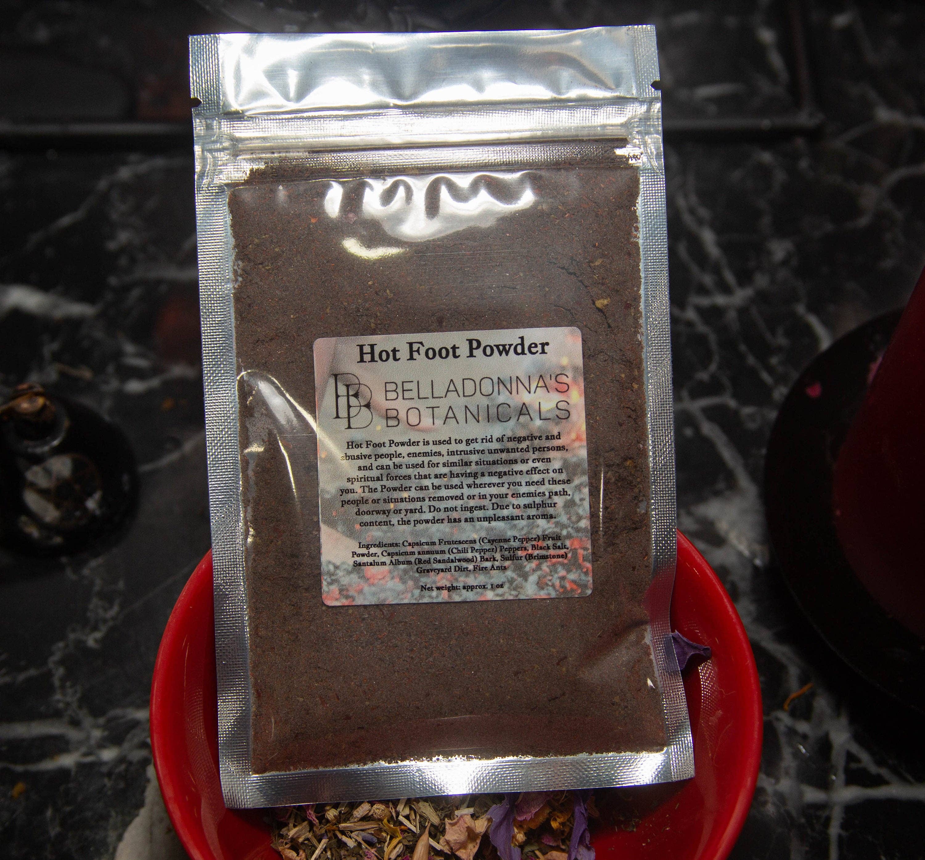 Belladonnas Botanicals - Wholesale Meditation Supplies - Hot Foot Powder