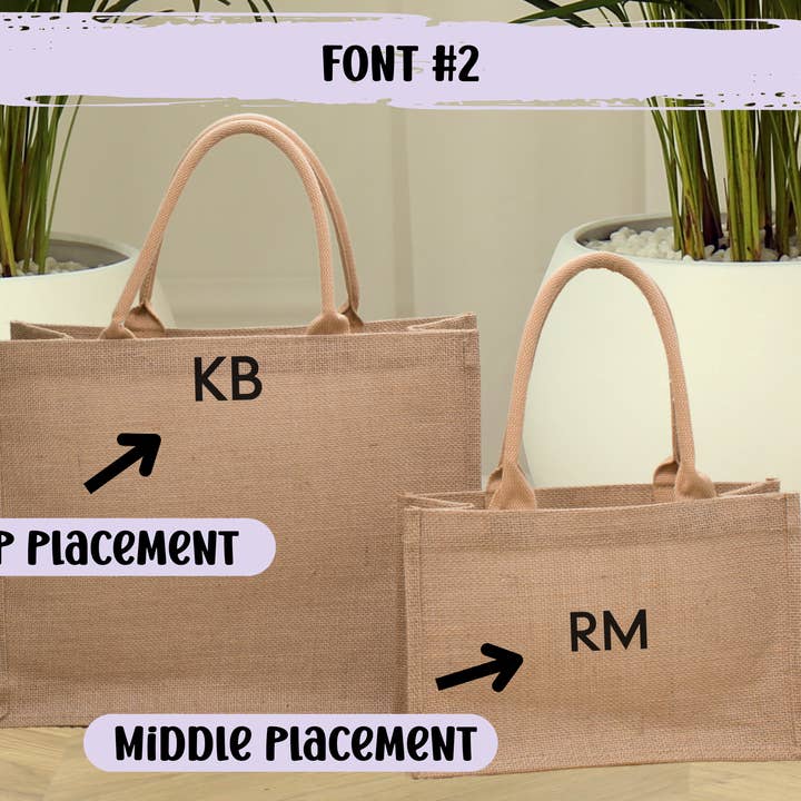 Bodhi Life Design - Wholesale Tote Bag - Women's - Custom Burlap Tote Bag, Bridesmaid Gift Bag with Initials