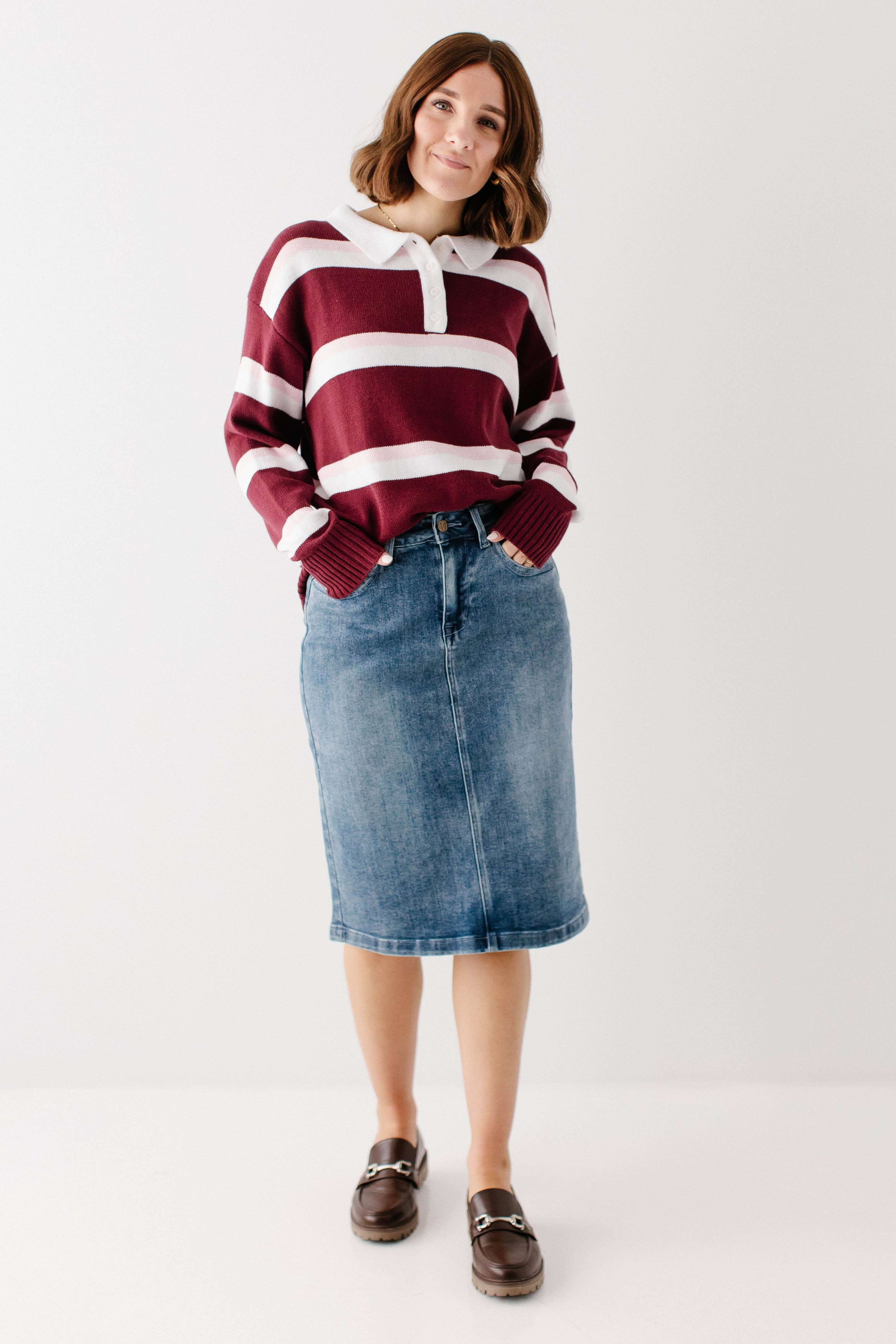 The Main Street Exchange – Engroshandel Nederdel - Dame – 'Robyn' Klassisk Denimnederdel1