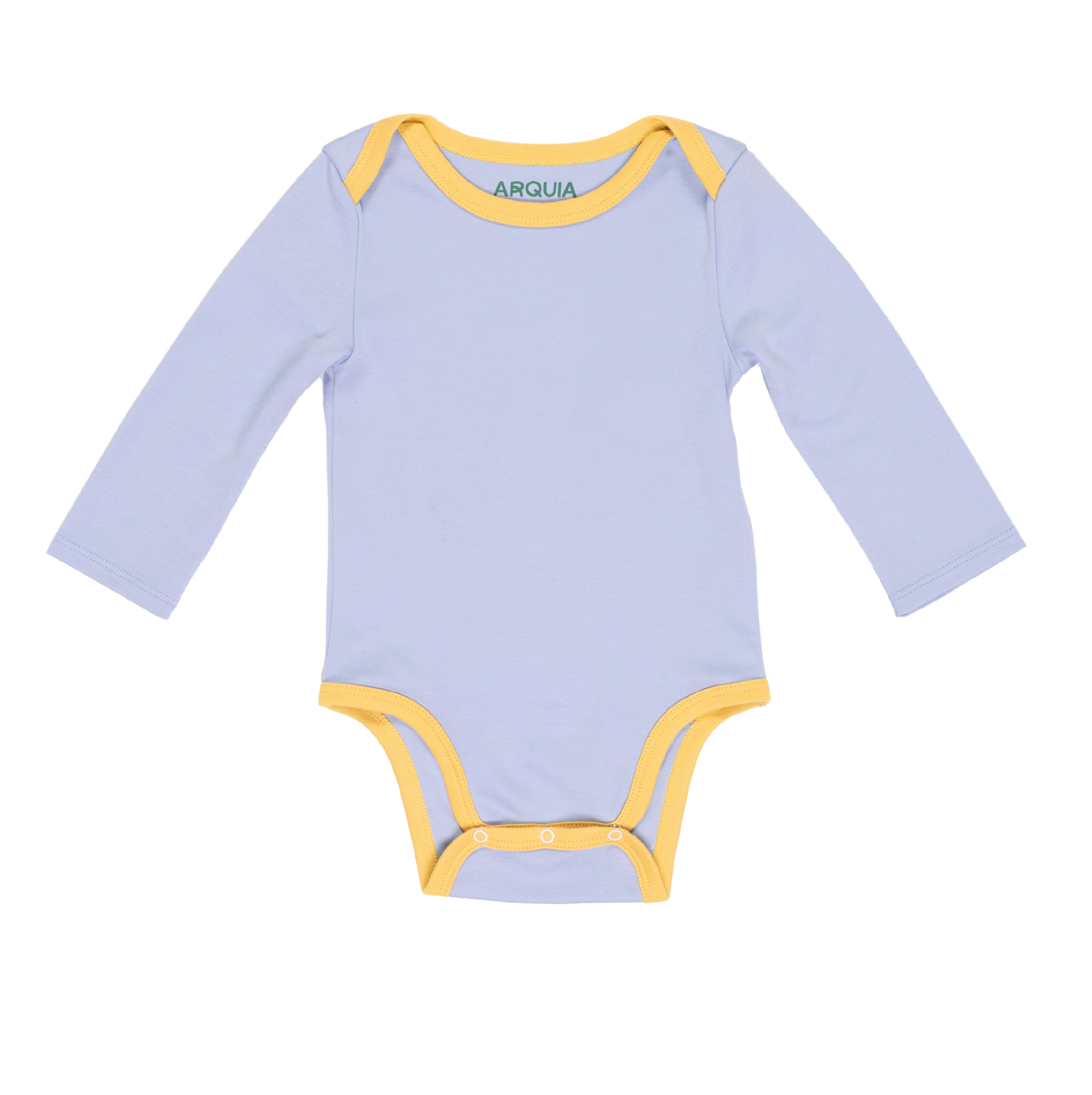 Arquia - Vente Body (sans pieds) – bébé - Body à manches longues en chambray bleu avec jaune0