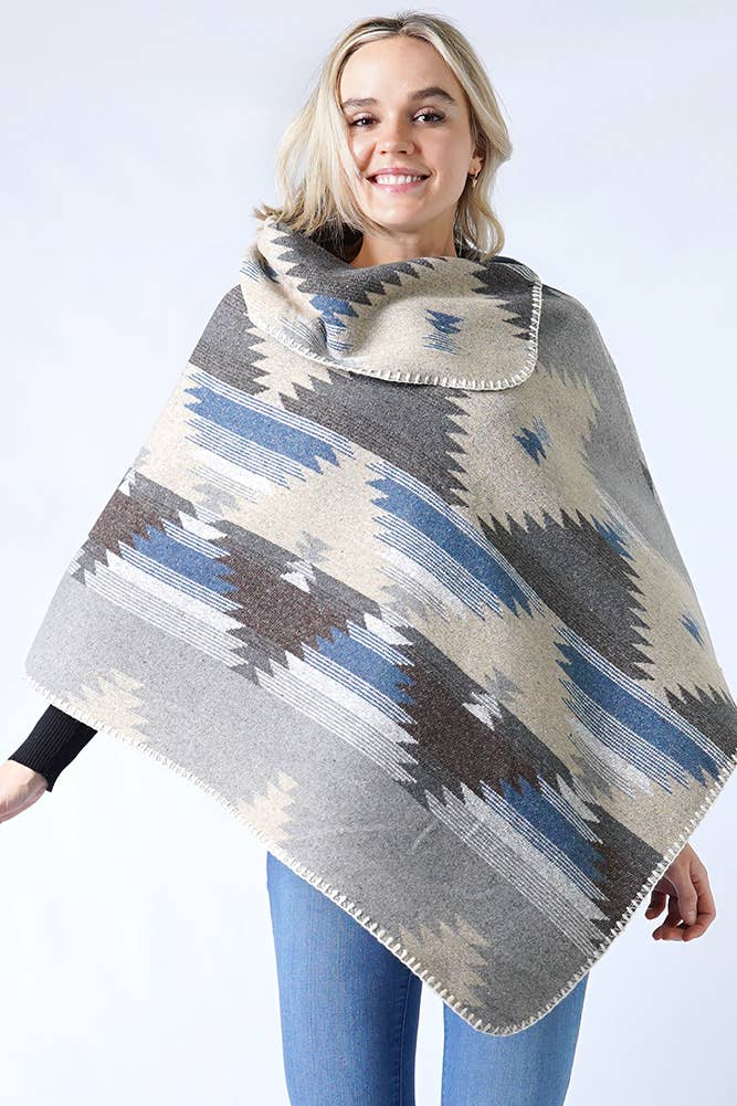 Hana - Wholesale Poncho - Women's - Western Pattern Poncho11