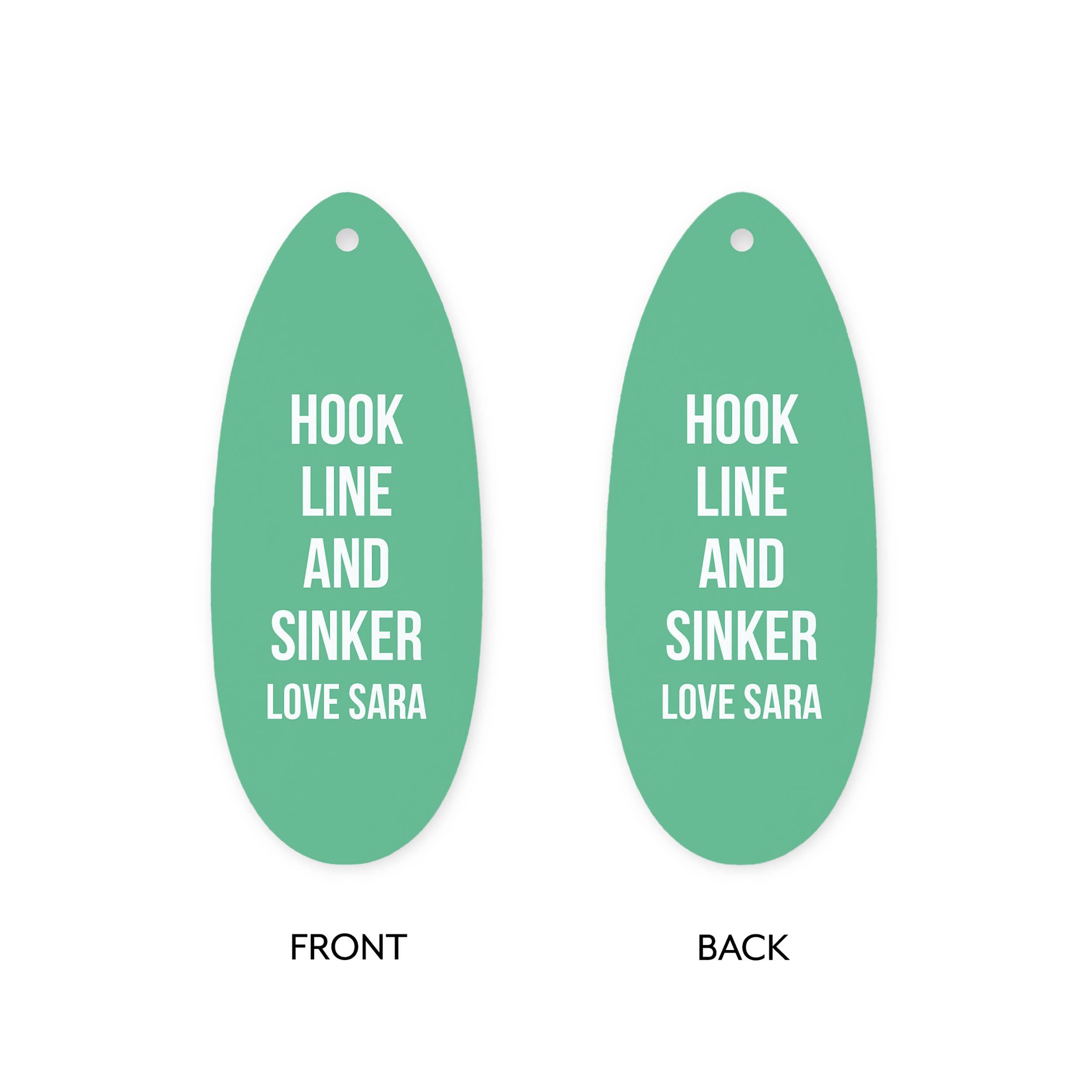 Weddingstar Inc. - Wholesale Keepsake Coin/Token - Personalized Fishing Lure with Gift Box - Custom Modern Text17