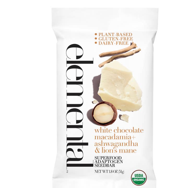 Elemental Superfood - Wholesale Snack Bar - White Chocolate Macadamia + Ashwagandha & Lion's Mane0