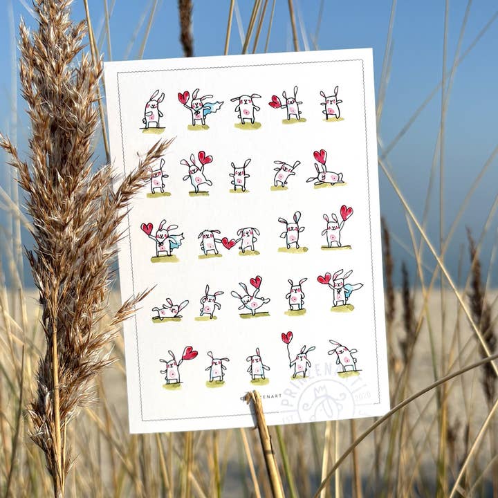 Postkort «Bunny Love» | Påskekort med kanin for engroshandel hos Prinzenart
