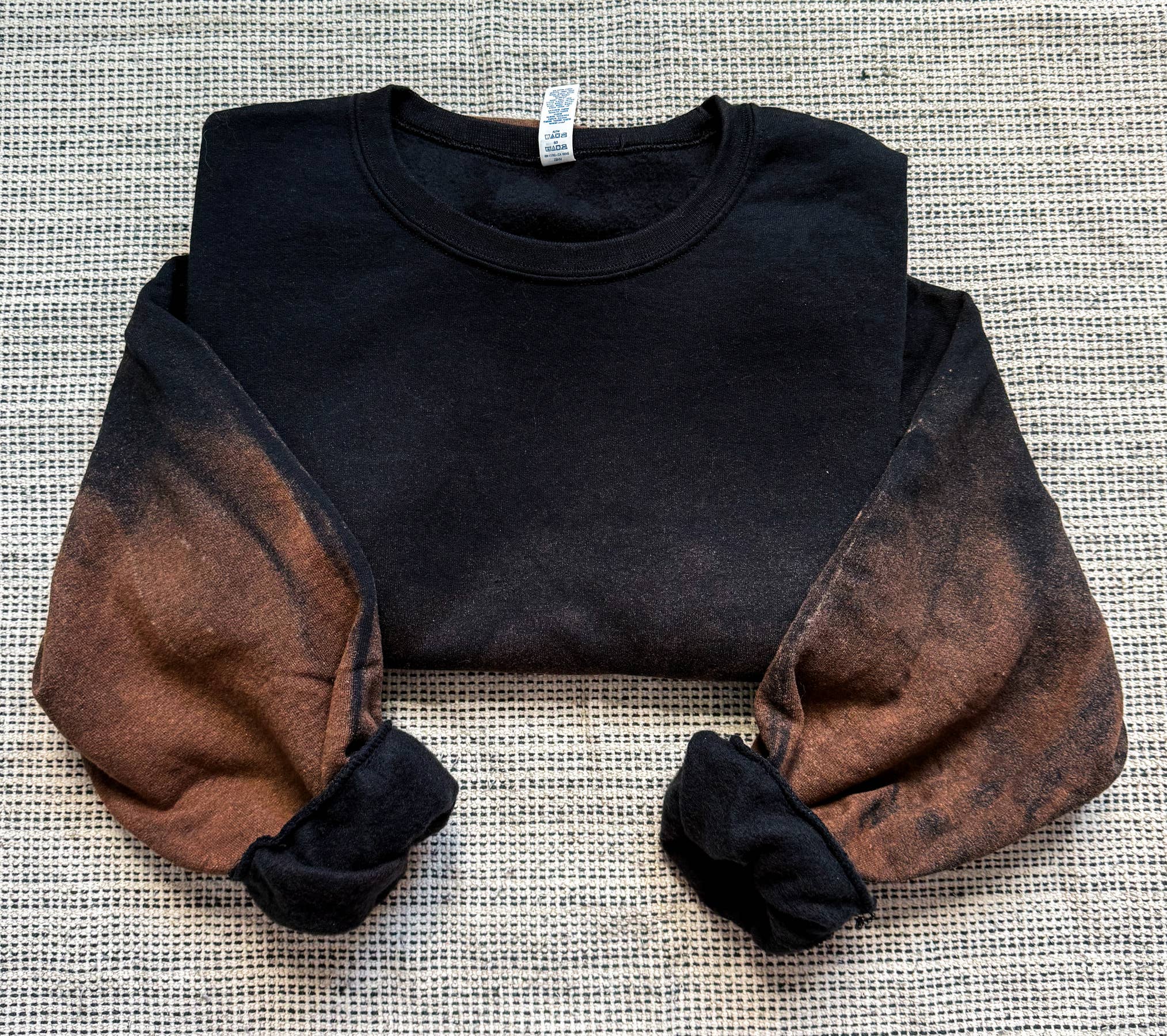 Salty Ocean Crew - Wholesale Sweatshirt - Women's - Black Reverse Ombre Tie Dye Bleached Sweatshirt1