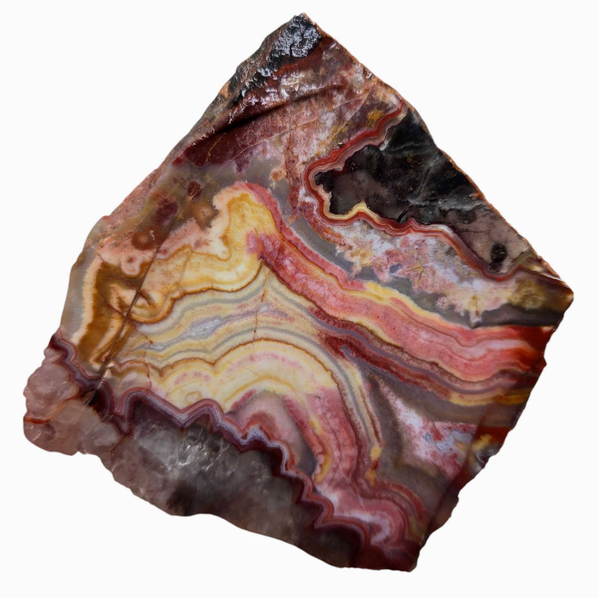 Lapidary Central - Wholesale Spiritual Stone/Crystal - Flor de Durazno Flower of Peach Lace Agate Slab Lapidary Stone Slab2