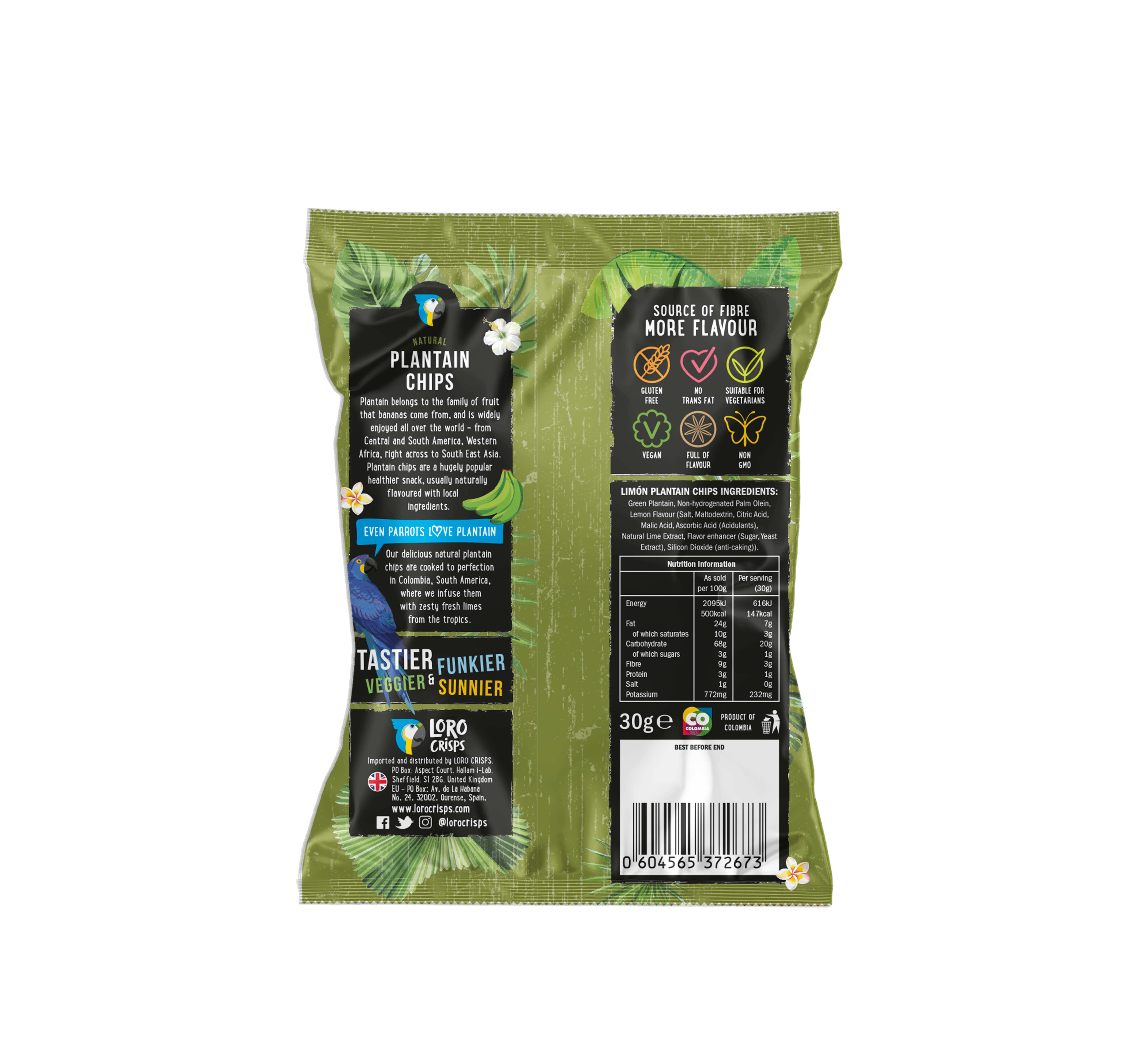 Loro Crisps - Wholesale Chips - Loro Crisps Plantain Crisps - Quimbaya Limon1