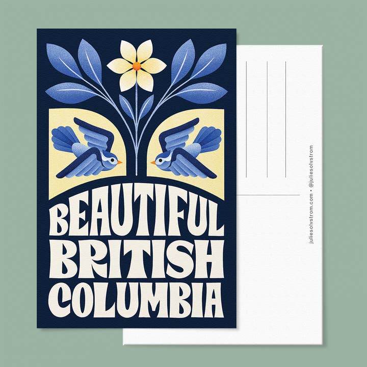 Carte postale de la Colombie-Britannique | Carte postale du Canada | Carte postale d'oiseau pour la vente par Julie Solvstrom Illustration