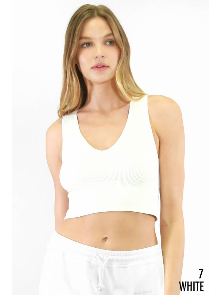 NIKIBIKI - Wholesale Knit Top - Women's - NS7829 - Plunge V-Neck Crop Top1