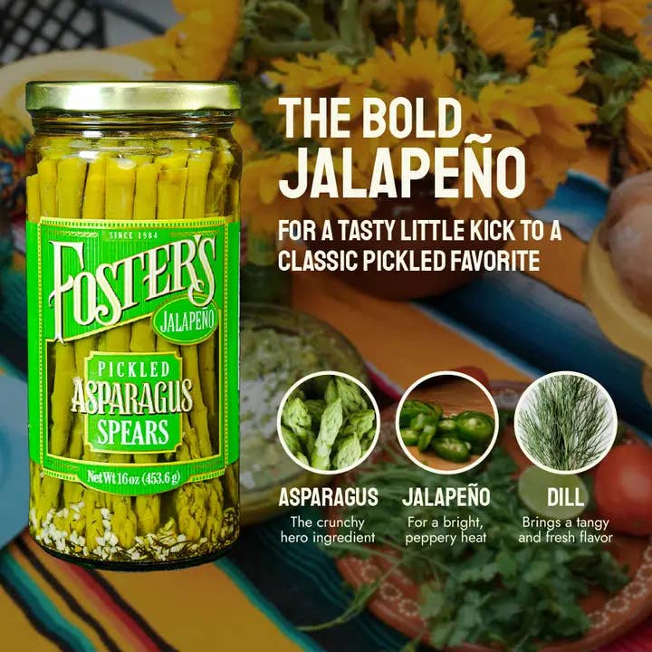 Foster's Pickled Products - Wholesale Pickled Vegetables - Foster's Pickled Asparagus - 16oz (6 pack)9