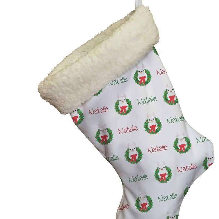 Meia de Natal personalizada Lhama por atacado de Potter's Printing