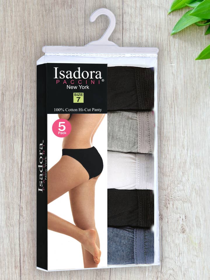 Isadora, Tipi toe, & James Fiallo – Großhandel Unterwäsche – Damen – Isadora Damen 5er-Pack Hi-cut farbige Unterwäsche