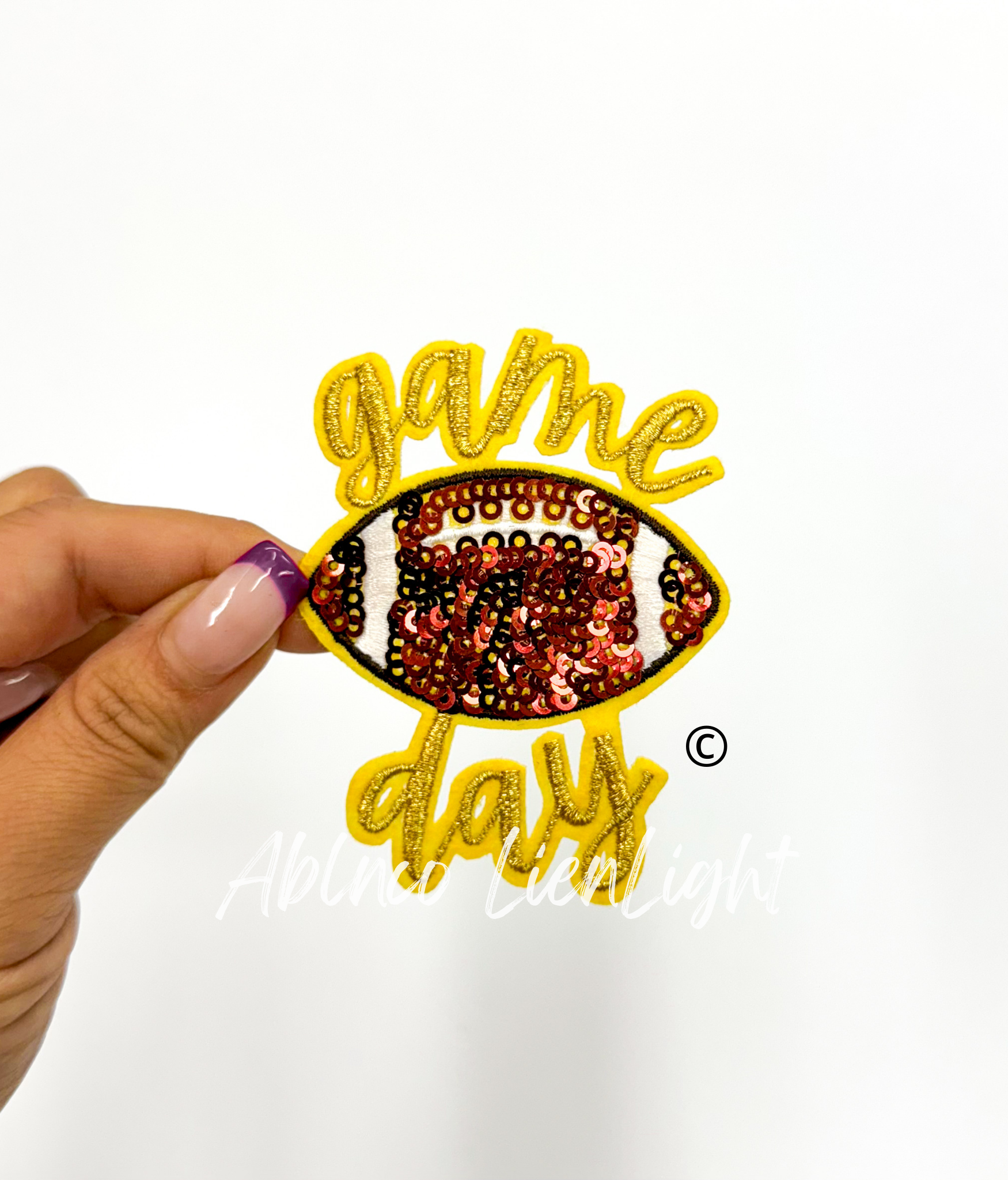 ABLNco - Wholesale Patch - 3” game day football sequins embroidery patch iron on14