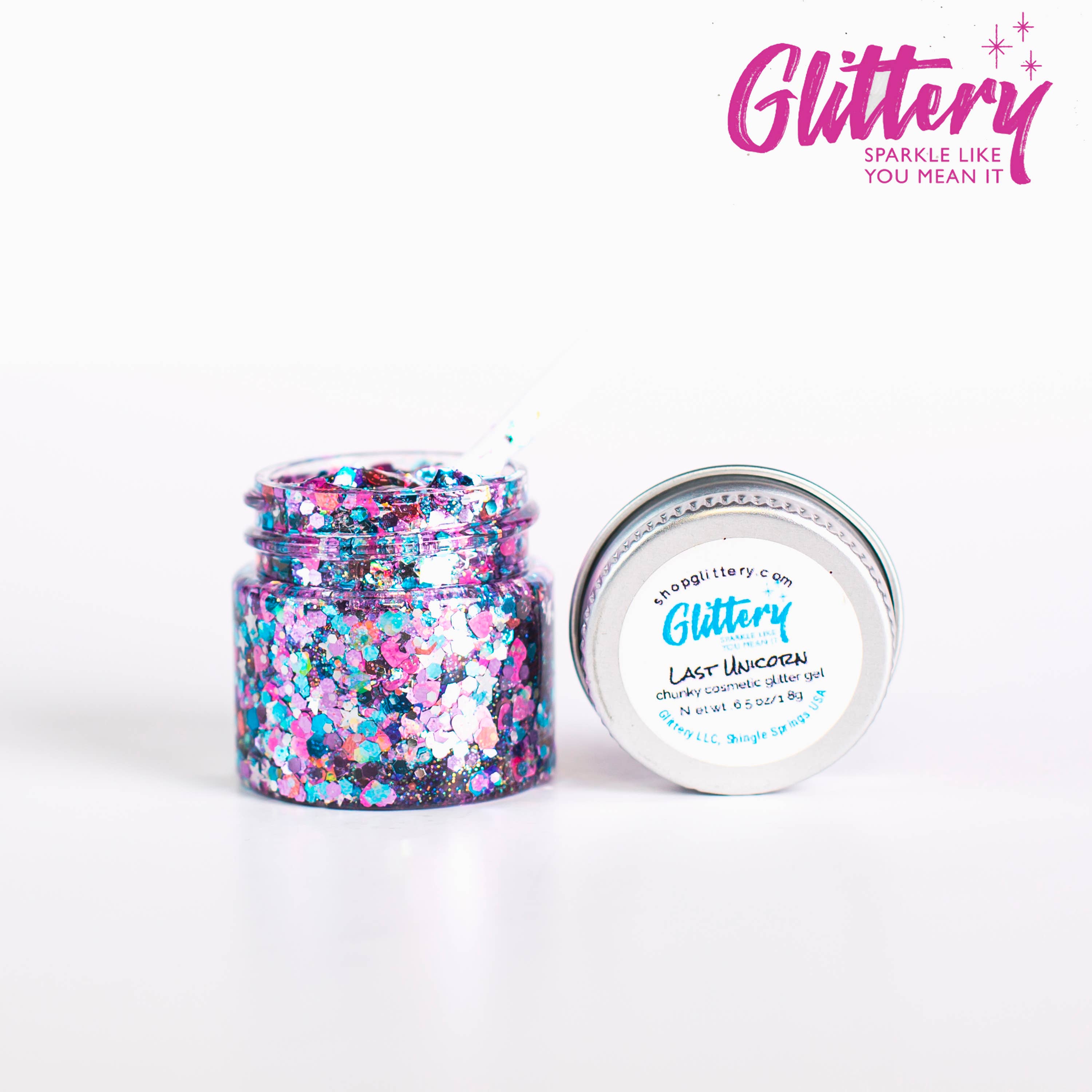 Glittery - Edible, Cosmetic and Biodegradable Glitter Products - Vente Paillettes pour le corps - Coffret mixte de 50 gels pailletés pour visage et corps14
