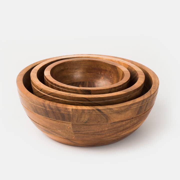 Mela Artisans - Wholesale Decorative Plate/Dish/Bowl - Grava Acacia Wood Bowls