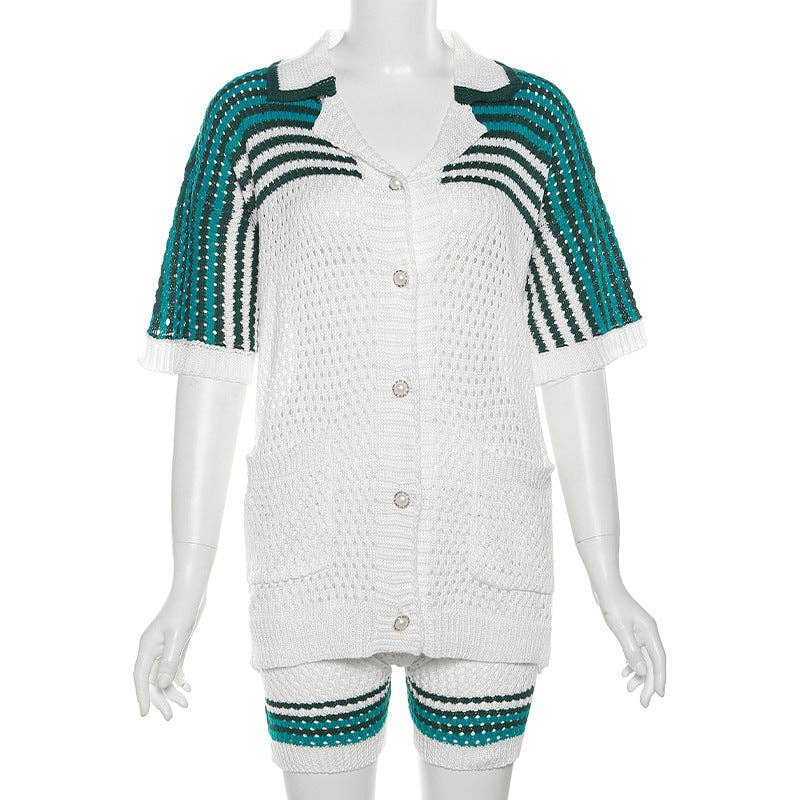 MB Fashion Wholesale - Wholesale Top & Short Set (NOT Loungewear) - Women's - MB FASHION Knit Cardigan and High Waist Shorts Set 3071 LY3