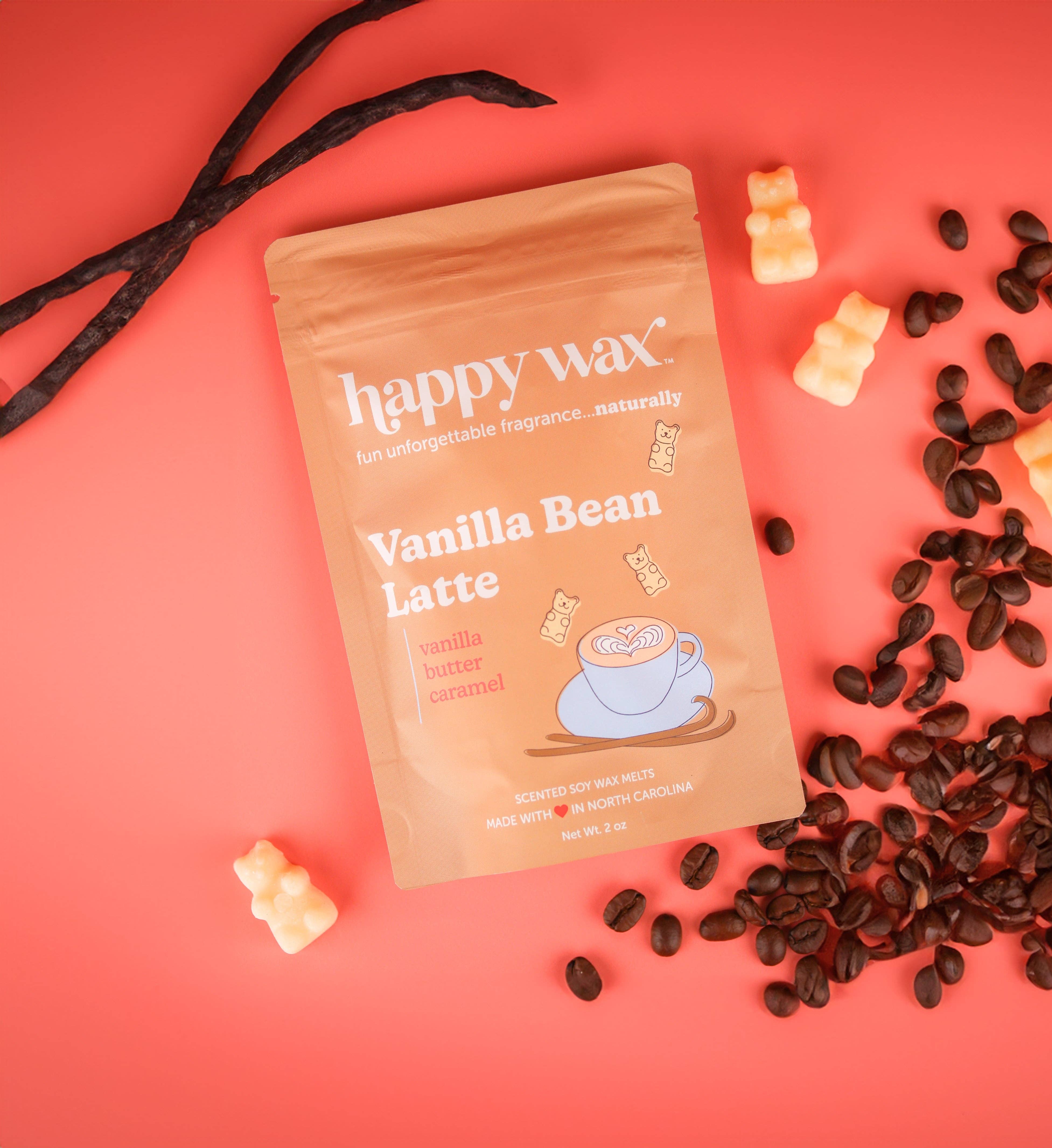 Happy Wax - Wholesale Wax Melt - Vanilla Bean Latte Wax Melts - Sample Pouch (2 oz)2