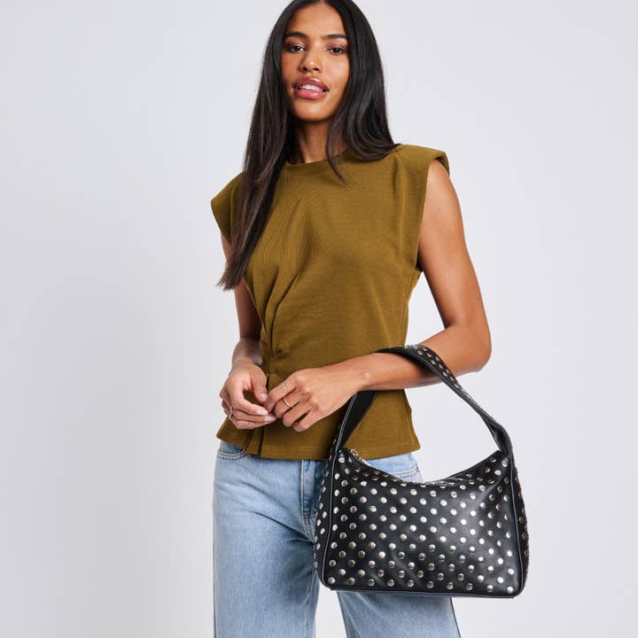 Moda Luxe - Wholesale Shoulder Bag - Women's - Rebel Studded Shoulder Bag
