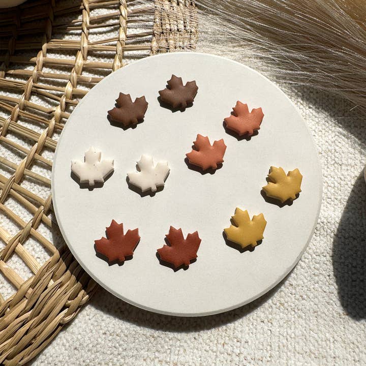 Maple Leaf Studs for wholesale by The Crafted Makerie
