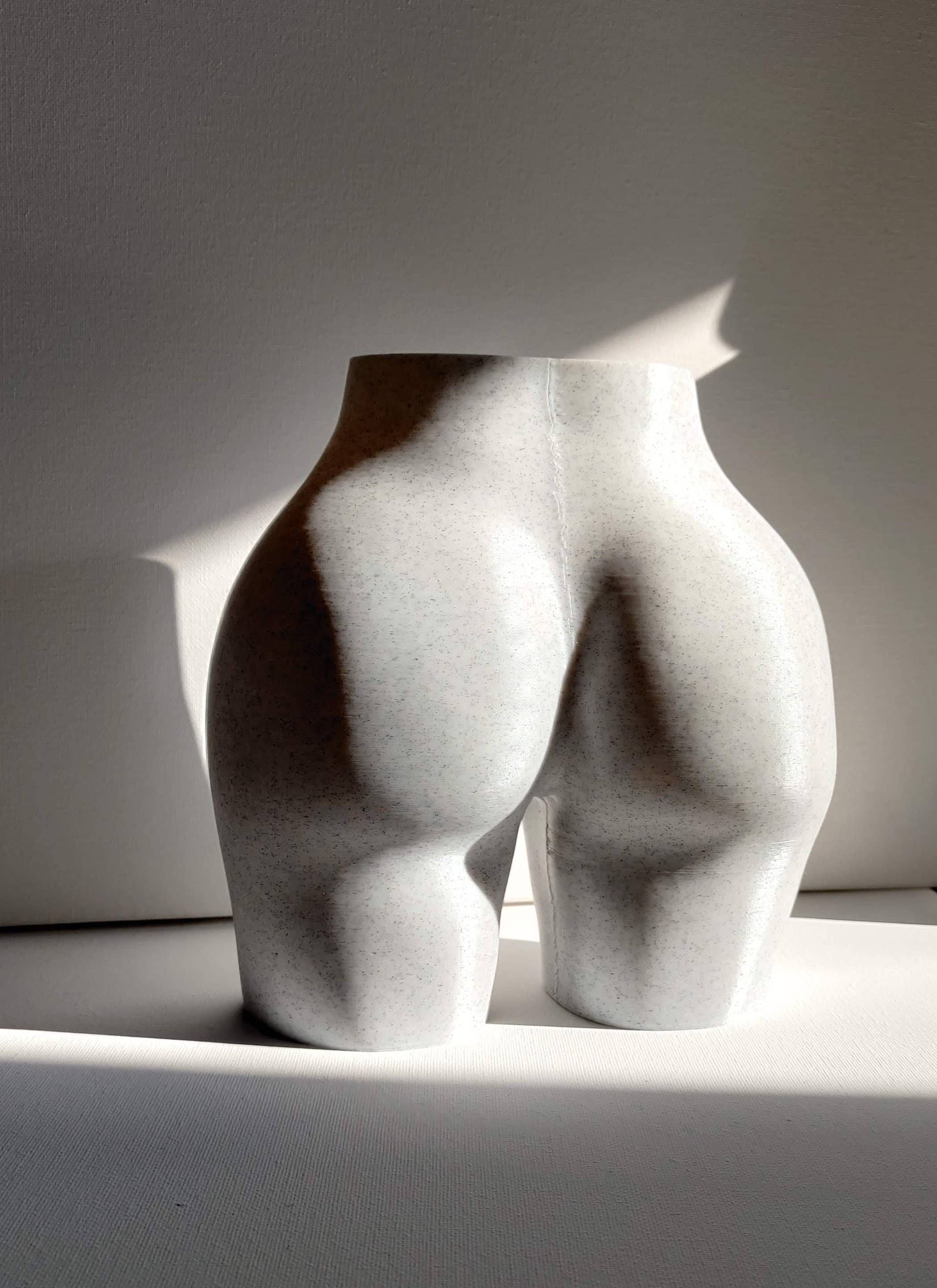 alterly – Engroshandel Vase – Booty Vase, Kvinde Bum Pampas Pot -3D Trykt Plast-Marmor4