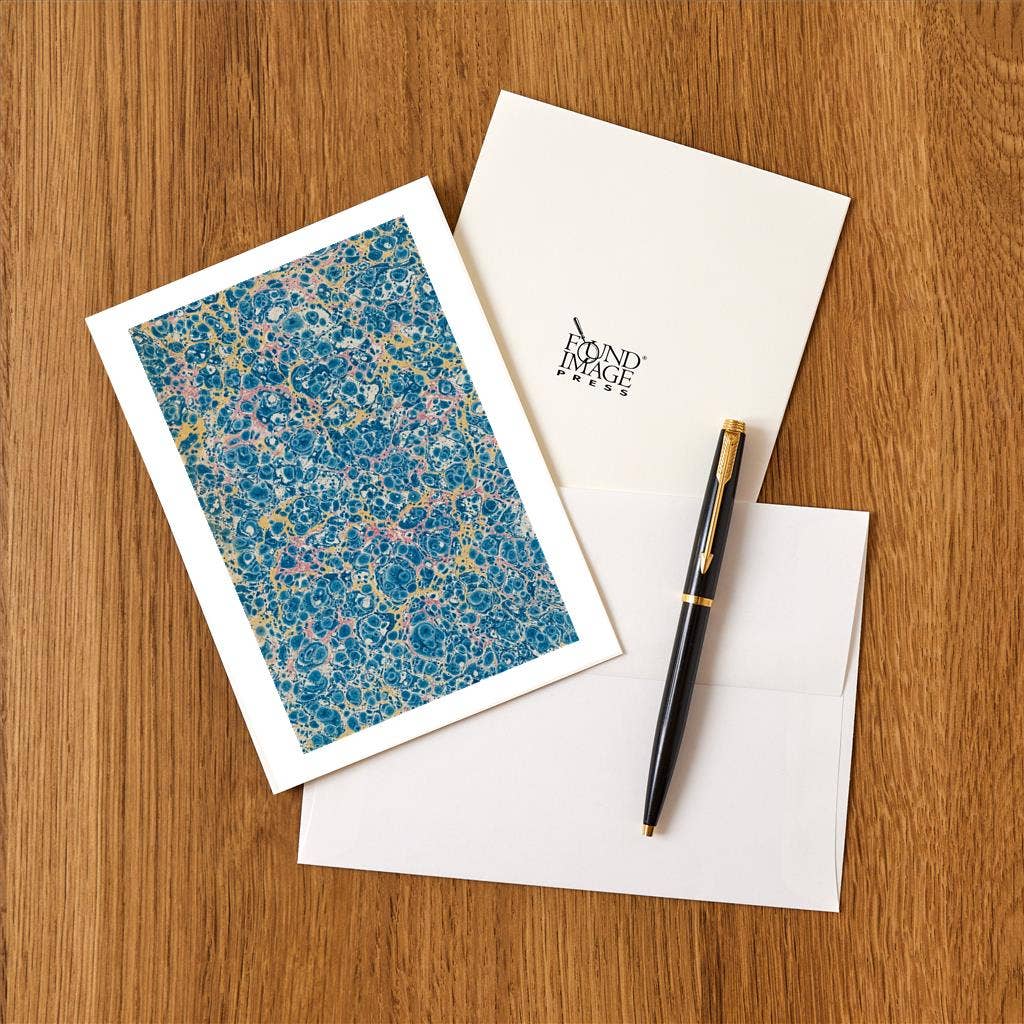 Found Image Press - Wholesale Stationery/Notecard Set - Greeting Card DP-20 Blue Biological Pattern1