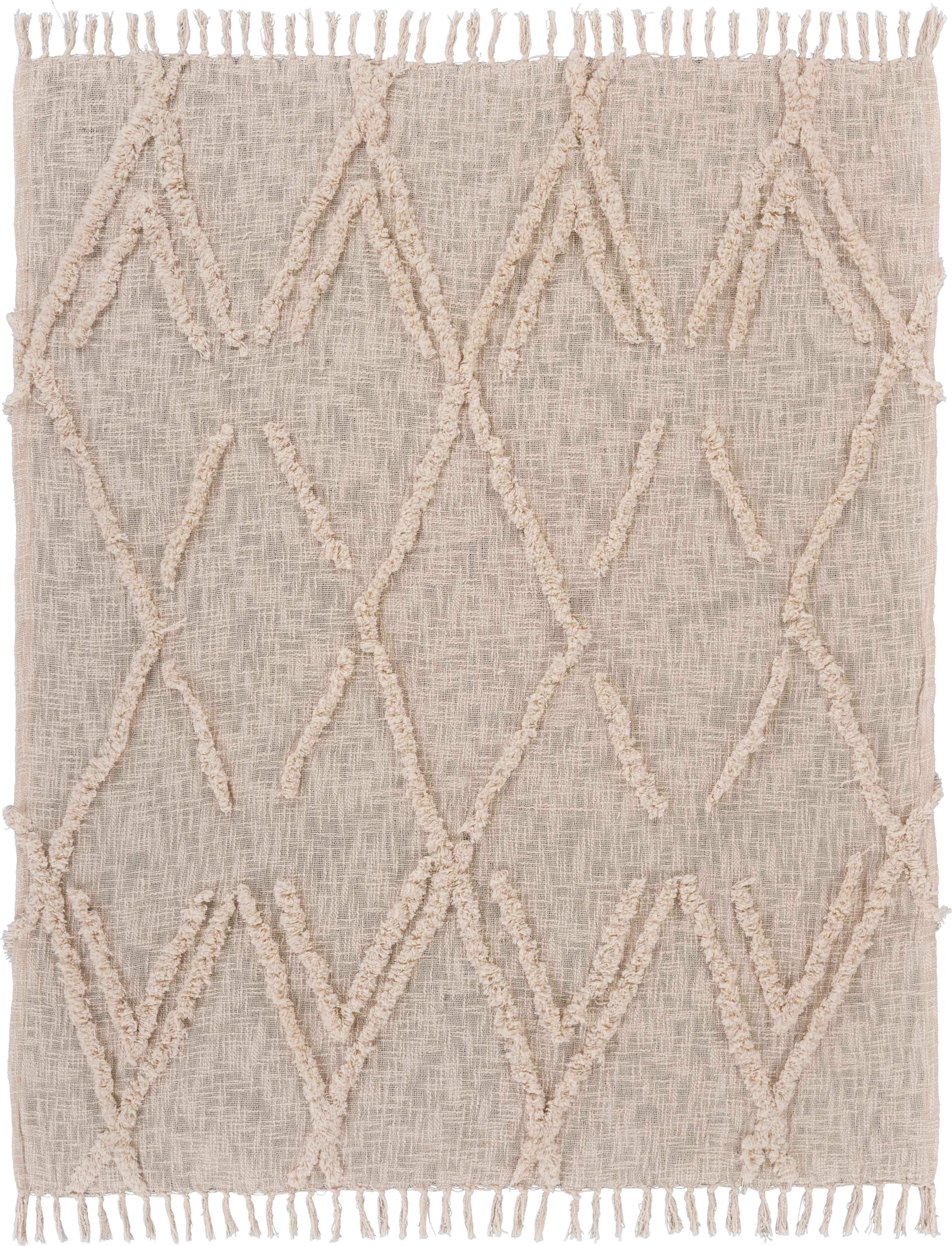 Beige Tufted Diamond Throw Blanket for wholesale on Faire1