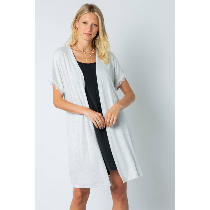 Cárdigan de Manga Corta con Lazo en la Espalda de Multimedia para venta al por mayor de VOCAL