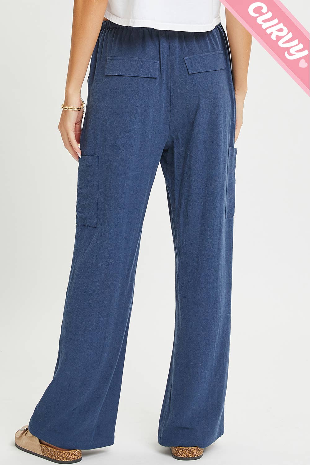 Sweet Lovely by Jen - Wholesale Pants - Women's - PLUS SIZE LINEN- BLEND PULL-ON-PANTS8