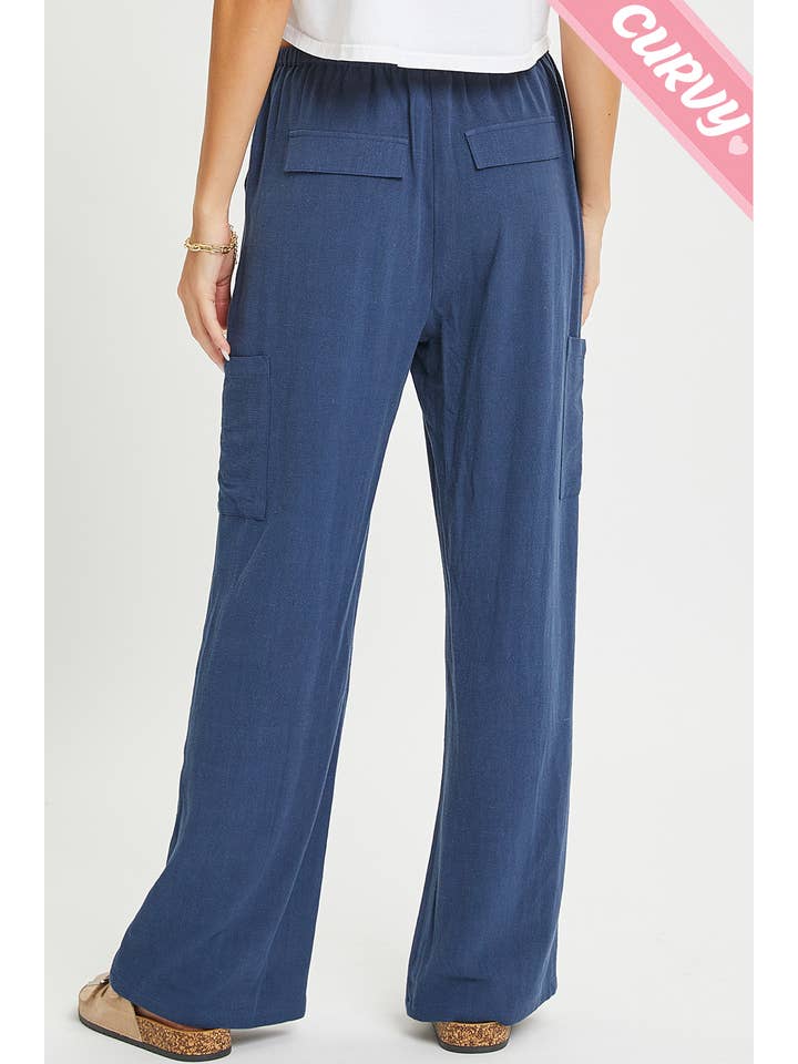 Sweet Lovely by Jen - Wholesale Pants - Women's - PLUS SIZE LINEN- BLEND PULL-ON-PANTS8