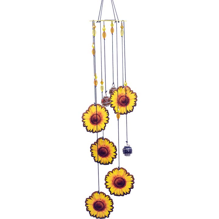 Spoontiques, Inc - Wholesale Wind Chime - Sunflowers Metal Wind Chime