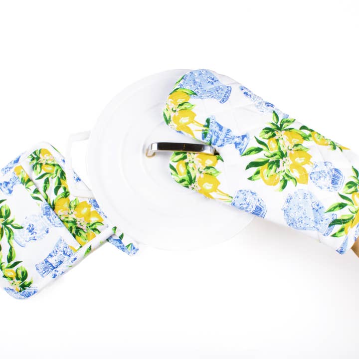 8 Oak Lane - Wholesale Oven Mitt/Pot Holder - Lemon Ginger Oven Mitt Set1