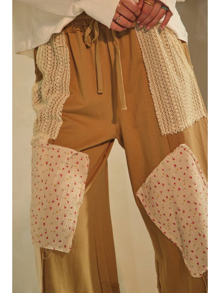 Oddi - Wholesale Pants - Women's - Plus Patchwork Wide-leg Pants5