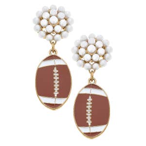 Women's Oklahoma State Cowboys Pearl Cluster Enamel Hoop Earrings