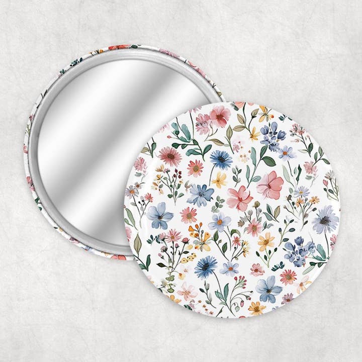 Petite Floral Pocket Mirror: Travel Makeup, Bridesmaid Favor for wholesale by YourSunnySideLLC
