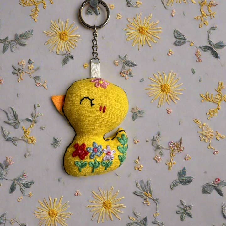 Ninu Handmade - Wholesale Keychain - Women's - Embroidered Floral Duckling2