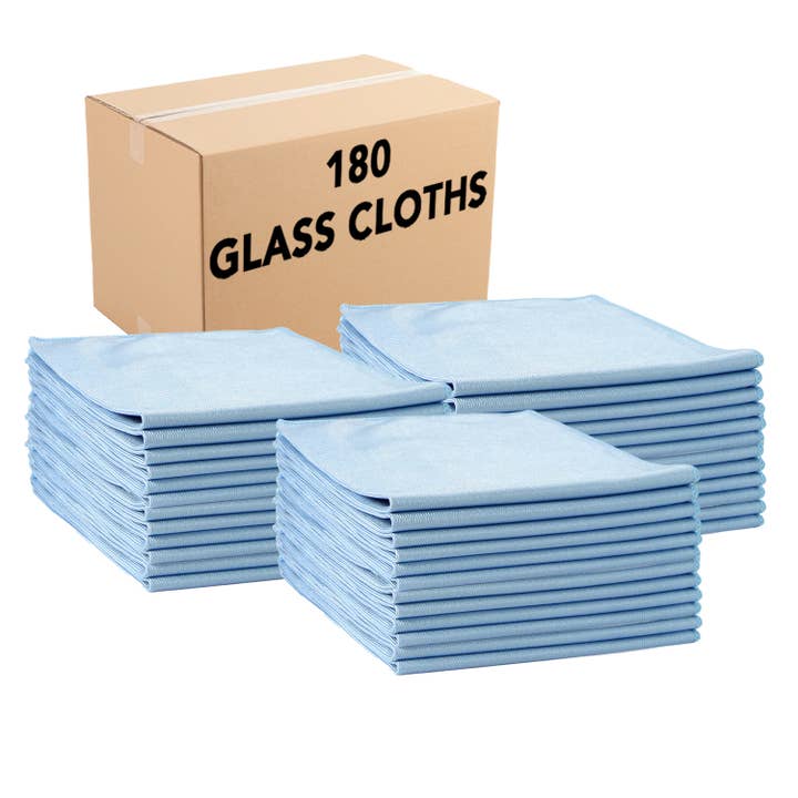 Case of 180 Shiny Glass Cleaning Cloths – 16×16 – 44 gram for wholesale by Arkwright Home