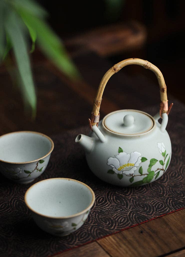 Gohobi （We cover U.S. import duties） - Wholesale Tea Set - Gohobi Hand-painted Floral Tea Set Teapot Tea cup12
