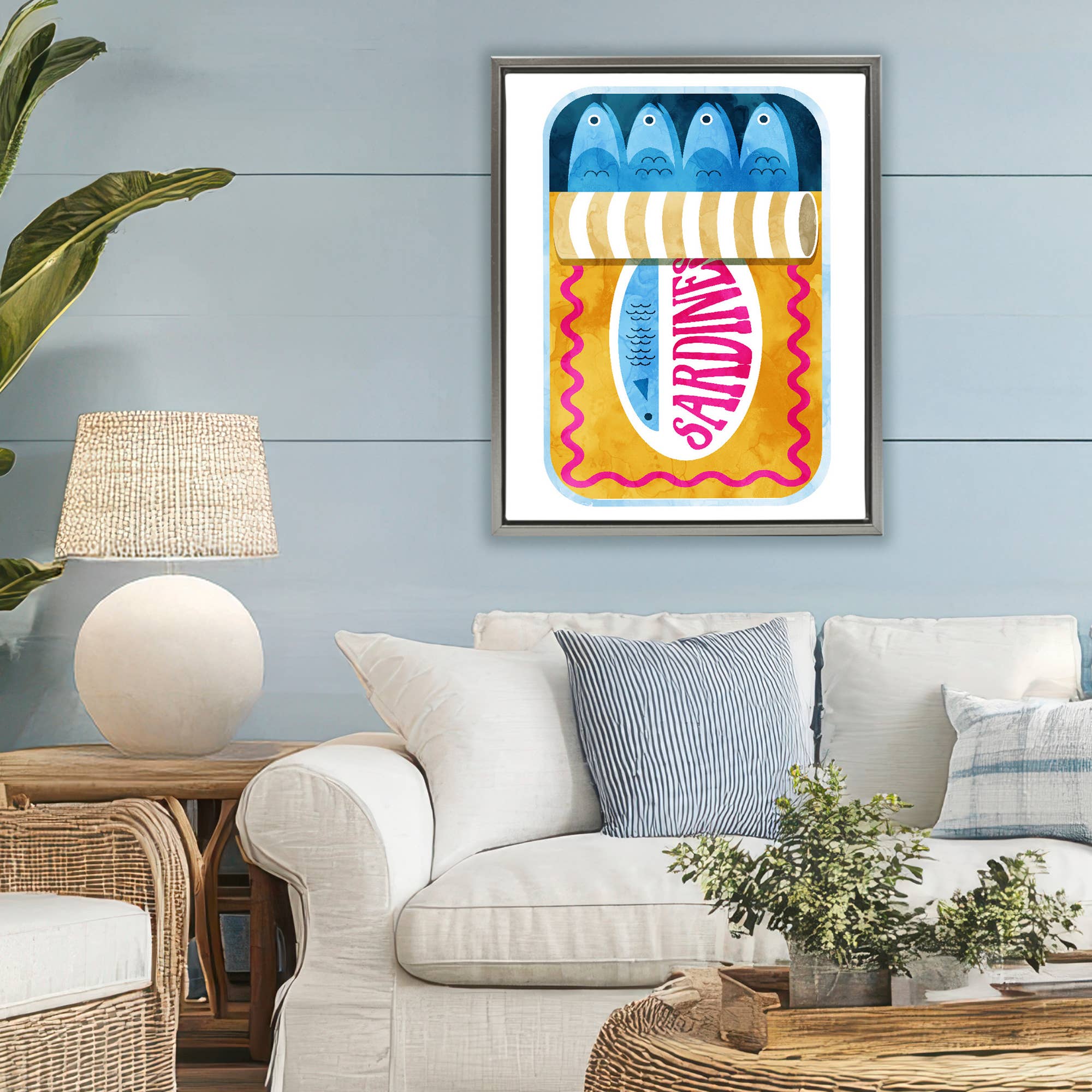 Stupell Industries – wholesale Väggskylt – Blå & Orange Konserverade Sardiner - Inramad Väggkonst5