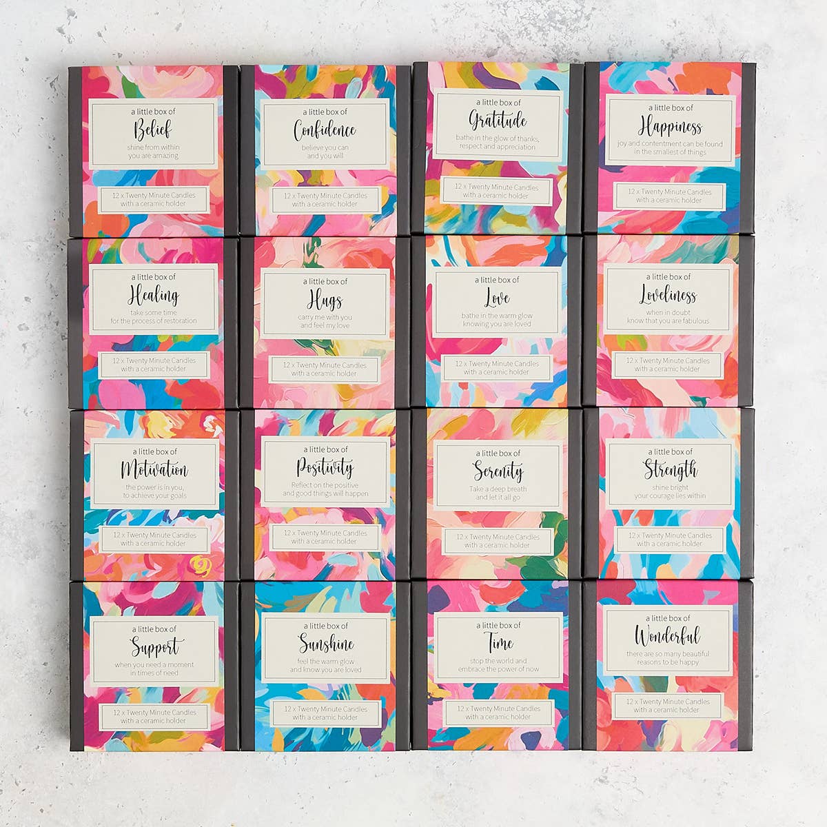 Cotton & Grey – Vela/castiçal cónico por atacado – Uma pequena caixa de Abraços (Abstrato)2