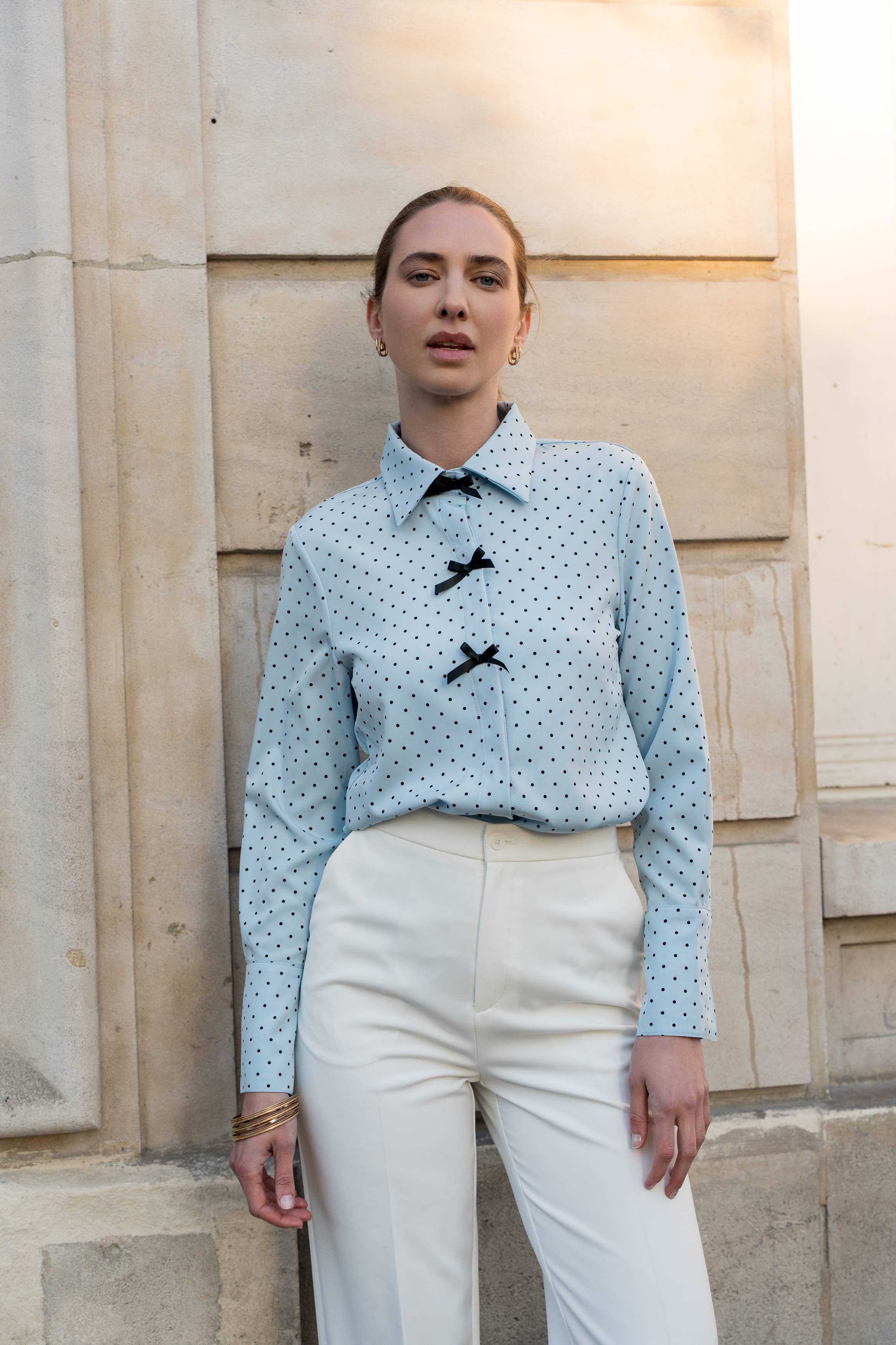 CHOKLATE PARIS – wholesale Tröja med knappar – Dam – Léa-skjorta i satin (S-M-L-XL) - CK0809118