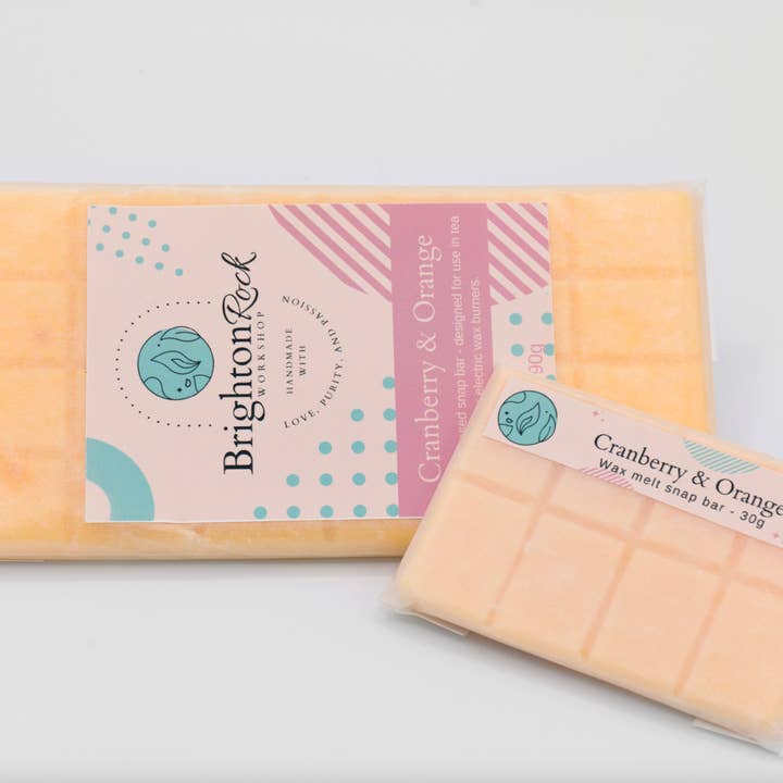 Cranberry & Orange Wax Melt Snap Bar for wholesale by Brighton Rock Workshop