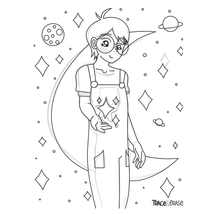 Imagination Starters – Conjunto de arte - Crianças e bebés por atacado – Trace Erase Anime - Desenho, Conjunto de Traçado NOVO Pacote2